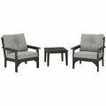 Polywood Vineyard Black / Grey Mist Deep Seating Patio Set with Newport Table and Vineyard Chairs 633PWS422B98